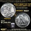 ***Auction Highlight*** 1944-p Walking Liberty Half Dollar Near Top Pop! 50c Graded ms67 By SEGS (fc)
