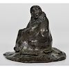 Richard Greeves (American, b.1935) Bronze  Sitting Indian with Robe