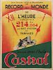 Castrol original advertising poster for 1936 world record