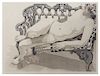 Philip Pearlstein, (American, b. 1924), Nude on Silver Bench