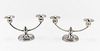 PAIR OF WEIGHTED STERLING SILVER TWO ARM CANDLE HOLDERS