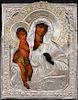A RUSSIAN ICON OF THE VIRGIN AND CHILD