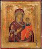 A RUSSIAN ICON OF THE ODIGITRIYA MOTHER OF GOD