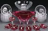 A 22 PIECE SET OF FRENCH VAL ST. LAMBERT CRYSTAL