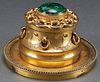A 19TH C AESTHETIC MOVEMENT GILT BRONZE INKWELL