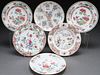 A GROUP OF SIX CHINESE EXPORT FAMILLE ROSE PLATES