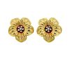 Van Cleef & Arpels 18k Gold Diamond Flower Earrings