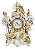Tiffany Retailed Von Schierholz Porcelain Figural Mantle Clock