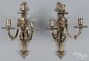 Pair of brass wall sconces 20th c., 19'' h.