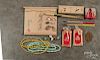 Chinese and Japanese decorative accessories, to include tsuba, brushes, beaded necklace, probably ja