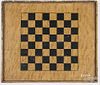 Painted pine gameboard, late 19th c., 17'' x 20''.