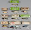 Ten Creek Chub wood fishing lures with boxes, to include three Darters, an injured minnow, a mouse,