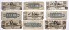 Nine Texas $10 Commercial Agriculture Bank notes