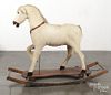 Large rocking horse pull toy, early 20th c., 39'' h.