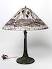 An American Leaded Glass Table Lamp Height 25 5/8 inches.