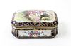 * A Sevres Style Gilt Metal Mounted Porcelain Table Casket Width 11 1/2 inches.