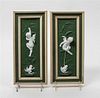 * A Pair of English Bisque Porcelain Plaques Height 12 x width 5 inches.