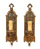 * A Pair of Painted Metal Single-Light Sconces Height 16 inches.