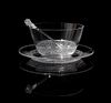 * Lalique, , a Saint-Hubert pattern finger bowl and underplate, together with a stirrer