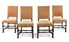 * A Set of Four Jacobean Style Side Chairs Height 39 1/2 inches.