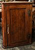 A French Provincial Hanging Corner Cupboard Height 36 x width 26 x depth 15 inches.