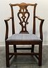 * A Chippendale Style Mahogany Armchair Height 36 x width 22 1/4 x depth 16 1/2 inches.