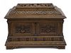 CONTINENTAL RELIEF CARVED WALNUT TABLE BOX