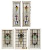 (5) ENGLISH STAINED LEADED GLASS WINDOWS