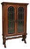 CONTINETNAL BOOKCASE W/ STAINED LEADED GLASS DOORS