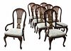 (8) CONTEMPORARY CARVED UPHOLSTERED DINING CHAIRS
