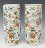 (2) CHINESE FAMILLE ROSE PORCELAIN HAT STANDS