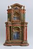 ITALIAN BAROQUE CARVED AND POLYCHROME PAINTED TWO-TIER SHRINE