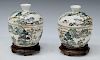 (2)CHINESE REPUBLIC PERIOD COVERED PORCELAIN BOWLS