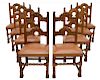 (8) RENAISSANCE REVIVAL CARVED & LEATHER CHAIRS