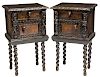 (2) ITALIAN BAROQUE STYLE FIGURAL BEDSIDE CABINETS