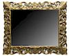 LARGE CONTINENTAL GILTWOOD BEVELED WALL MIRROR