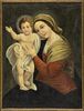 FRAMED OIL ON CANVAS OF MADONNA & CHILD, 19TH C.