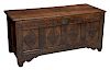 EARLY 18TH C. ENGLISH OAK CARVED TRUNK