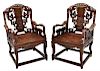 (2) CHINESE ROSEWOOD & MOTHER-OF-PEARL ARM CHAIRS