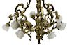 FRENCH BRONZE CHANDELIER WITH GRIFFINS