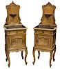 (2) LOUIS XV STYLE MAPLE BEDSIDE CABINETS