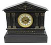 JAPY FRERES SLATE ARCHITECTURAL MANTLE CLOCK 19THC