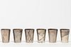 6 Chinese Zeesung Silver Shot Cups