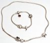 Pandora Sterling Silver Charm Necklace & Bracelet