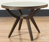 Modern center table, 30" h., 42" w., together with