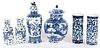 Six Chinese export blue and white porcelain vases/