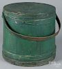 Large painted firkin, 19th c., retaining an old gr