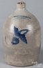 Quebec stoneware jug, 19th c., impressed {J. A. Tr