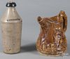 Stoneware bottle, 19th c., impressed {L. S. Baldwi