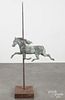 Swell-body copper running horse weathervane, 19th